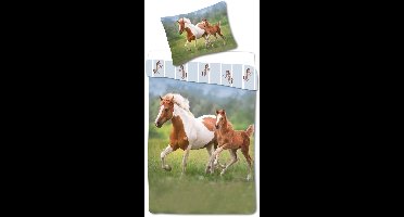 Dekbedovertrek Paard in de wei - 140 x 200 cm - Katoen