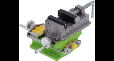 KARZO - Kruissledeboorbankschroef met 2 draaibare handgrepen, antislip 3 inch kruisbankschroef, machinebankschroef, 2-assige bankschroef voor metaalbewerking, houtbewerking
