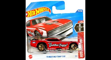 HOT WHEELS '71 MUSTANG FUNNY CAR SUMTHIN FUNNY RED175/250 1:64 HW MUSTANG 60th SHORT CARD