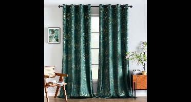 Boraboi® Elegante Fluwelen Gordijnen met Inslagringen voor Slaapkamer en Woonkamer, Set van 2, 140 x 245 cm