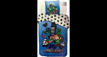 Minecraft - Dekbedovertrek - Eenpersoons - 140x200cm - 100% Katoen