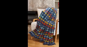 Boraboi® Katoenen Deken- 150x200 cm ,(Donker blauw,grijs,orange,geel) 500 GSM – Ademend & Zacht – Dubbelzijdig – Vier Seizoenen