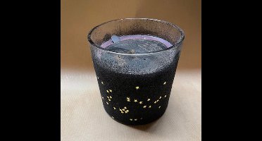 Kaarsen - in glas met gouden sterren - PER 2 STUKS - woondecoratie - kerst - kerstdecoratie