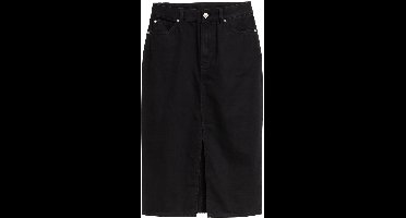 Tom Tailor Denim - Midi denim rok met split - Maat M - deep black