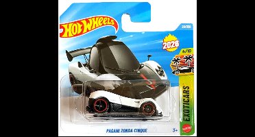 HOT WHEELS PAGANI ZONDA CINQUE BLACK WHITE 26/250 HW EXOTICARS 4/10 SHORT CART 2026