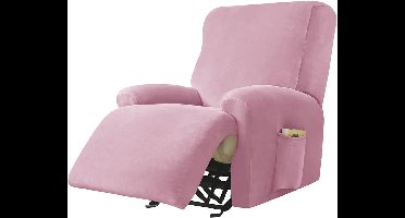 Stoelhoes - 1 stuk - 76,2D x 68,6B x 101,6H centimeter - Eenvoudige fluwelen elastische - Antislip - stof - Effen - Machinewas - Kleur : Roze