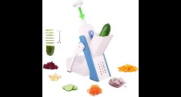 Home & Marker - Multifunctionele Mandoline Keukensnijder - Uiensnijder - Groentesnijder - Tomatensnijder - Komkommer Snijder - Blauw - SLICEWISE
