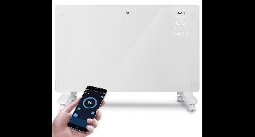 Aigostar 3024X - Elektrische Kachel - 2000W – Convectorkachel met Thermostaat en Afstandsbediening - Heater -Glazen Paneelverwarming - Wit