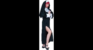 Funny Fashion - Non Kostuum - Vrome Vanessa Katholieke Non - Vrouw - Zwart - Maat 36-38 - Carnavalskleding - Verkleedkleding