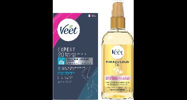 Veet - Gevoelige huid - Miraculous oil - Ontharingsstrips Benen (Sensitive) 20st