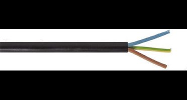 Huishoudsnoer 3x1.5mm² - rond - zwart - 100 meter