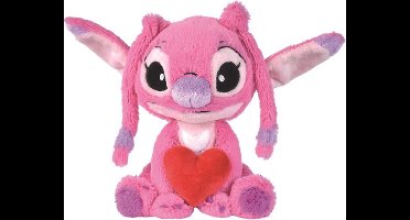 Angel met Hartje Disney Lilo & Stitch Pluche Knuffel 25 cm {Disney Plush Toy | Speelgoed knuffeldier knuffelpop voor kinderen jongens meisjes | lilo en stitch, angel, leroy, stitch}