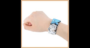 Free And Easy Paillettenarmband Little Miss Blauw 21 X 4 Cm