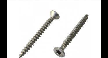 Spaanplaatschroef RVS platkop 3.0x20 mm Starx 36 stuks