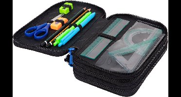 CoolPack - Pennenzak - Pennenetui - pennenetui met accessoires - 3 vakken - Zwart en wit