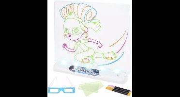 Ruhhy 3D Tekenbord voor Kinderen - Magische 3D-Kunst met LED Verlichting en 3D-Bril
