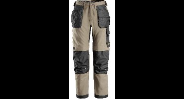 Snickers 6224 AllroundWork, Canvas+ Werkbroek met Holsterzakken - Khaki/Zwart - 46