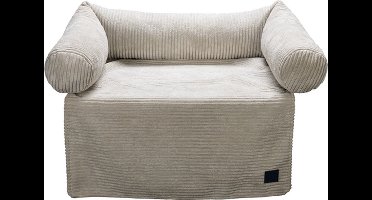 Designed by Lotte Bankkussen Ribbed - Hondenkussen - Licht Grijs - 70x50 cm