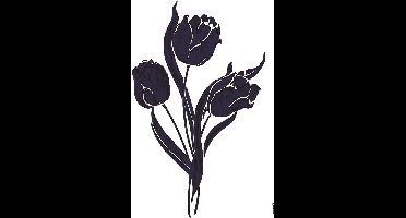 Komar - Muursticker - Tulp - Bloemen - Zelfklevend - Muurdecoratie - Stickers - 50 x 70 cm