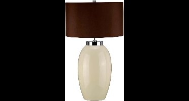 Bohemian Tafellamp - Steady Lighting - Kunststof - Bohemian - E27 - L: 42cm - Voor Binnen - Woonkamer - Eetkamer - Bruin