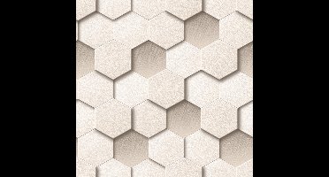 Dutch Wallcoverings vliesbehang zeshoek - creme