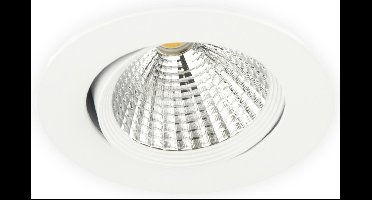 Groenovatie Inbouwspot LED - 7W - Dimbaar - Rond - Kantelbaar - 230V - Ø 88 mm - Neutraal Wit - 6-Pack - Wit