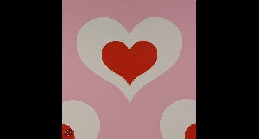 Dutch Wallcoverings Harten Roze/rood/wit