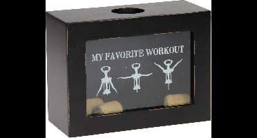 Wijnkastje 'My Favorite Workout' met 3 Kurken