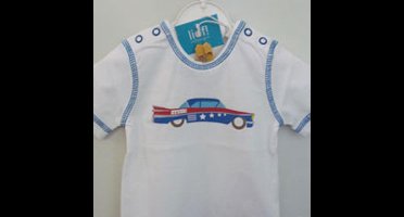 Lief! t-shirt ss white met Amerikaanse auto mt 86