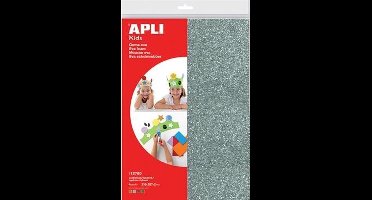 APLI Kids glitter foam knutselvellen A4 zilver goud rood groen.