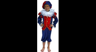 Piet Kostuum Blauw/Rood mt 128