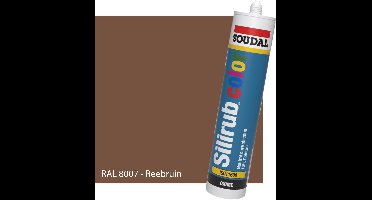 Siliconenkit Sanitair - Soudal - Keuken - Voor binnen & buiten - RAL 8007 Reebruin - 300ml koker