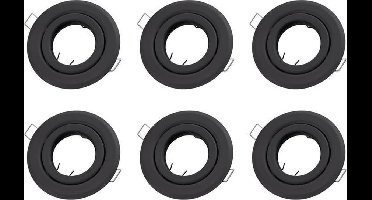 Groenovatie Inbouwspot - Rond - Kantelbaar - Mat Zwart - 6-Pack