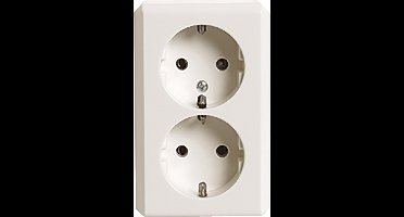 Merten opbouw wandcontactdoos dubbel randaarde creme