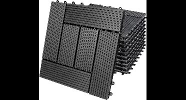 WPC Vlondertegel - Set van 11 Mozaïek 30x30cm - Antraciet