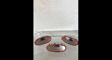 schaaltje tapasbowl ovaal Ter Steege handpainted blue drie stuks