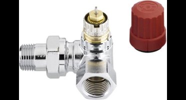 Danfoss RA NC Thermostatische radiatorafsluiter 1/2 bi bu dubbel haaks rechts chroom