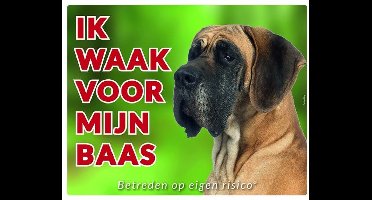Duitse Dog Waakbord - Ik waak voor mijn baas