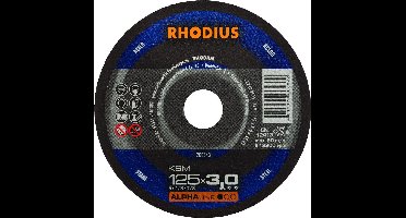 Rhodius 200543 Alphaline I KSM Doorslijpschijf - 125 x 22,23 x 3mm - Staal