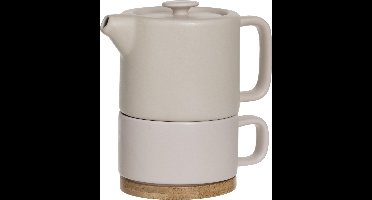 Secret de Gourmet 3 in 1 Theepot + Kopje + Onderzetter Keramiek - Nude Rose