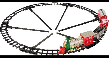 Lumineo - Led-Trein voor Kerstboom – Spoor 274 cm - Beweging en Geluid - Batterijgedreven