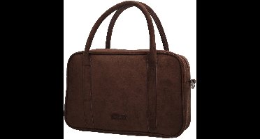 Beagles Ako Handtas - Schoudertas - Faux Suede - Dames Tas - Afneembare Schouderband - Ritssluiting - Donkerbruin