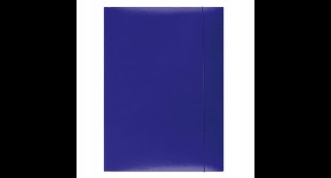 Blauwe A4 Map met Elastiek, 350gsm, 3 Kleppen