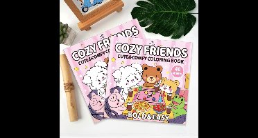 Cozy Coloring Book - Cozy Friends - Animals, Rooms & Food - Kleurboek voor Volwassenen en kinderen - Stress Relief