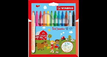 Stabilo - trio jumbo - XXL - 12 Viltstiften - 3 MM