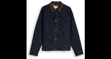 Tom Tailor Denim - Jeansjas met relaxte pasvorm en corduroy kraag - Maat XXL - Rinsed Blue Denim