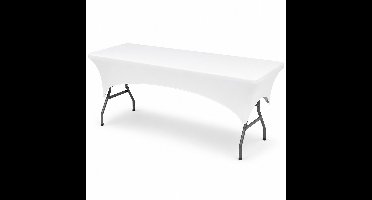Home & Marker – Picknicktafelhoes Elastisch – Tafelkleed met Elastiek – Tafelhoes voor Picknicktafel – Duurzaam & Machinewasbaar – Voor Tuin, BBQ, Camping & Feest – Wit – TABLINA