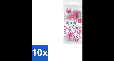 10 x Gillette Simply Venus – Wegwerpscheermesjes – Basic – 5 mesjes - Voordeelverpakking - 10 stuks