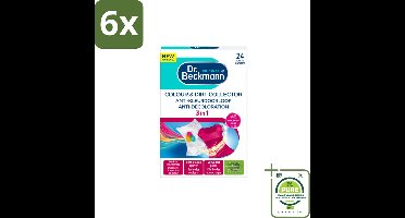 Dr. Beckmann - Anti-Kleur Doorloopdoekjes - Kleurbescherming - Witte en Gekleurde Was - 24 Doekjes - Voordeelverpakking - 6 stuks - Kleurbescherming - Kleurdoorloop