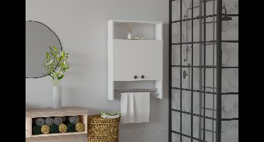 Skye Decor, Badkamerkast, Ela - White, Gemelamineerde spaanplaat, Wit, 60 x 15 x 87 cm